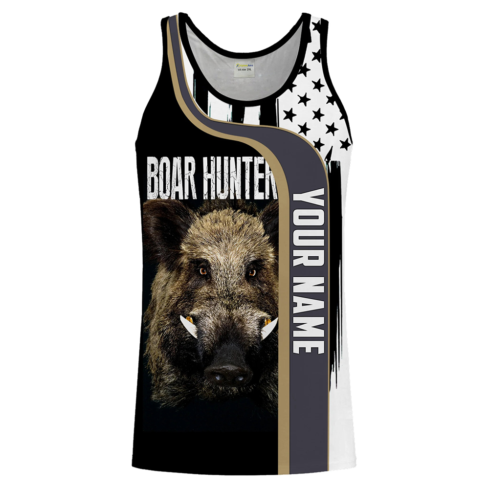 Custom Name Boar Hunter Tank T - Wildman Hunting & Outdoor review and price