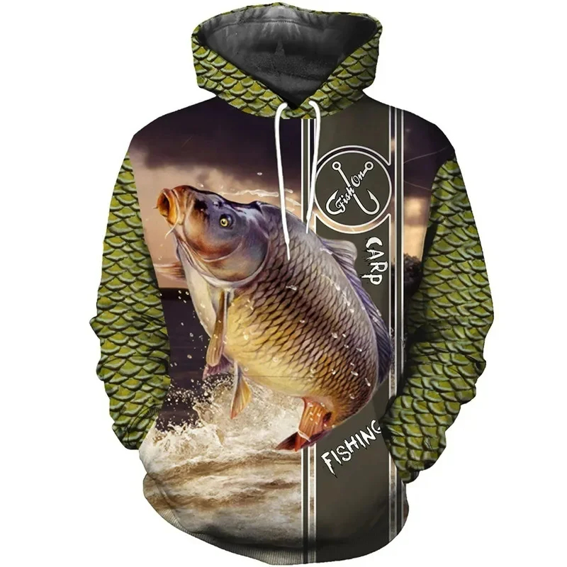 New 3D printed koi fish patter - Outdoor Hunting Hoodie review and price